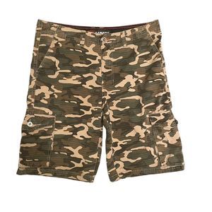 Tony Hawk Cargo Shorts, Size 33, Green Camo, Brown Camouflage, Ripstop, Mens